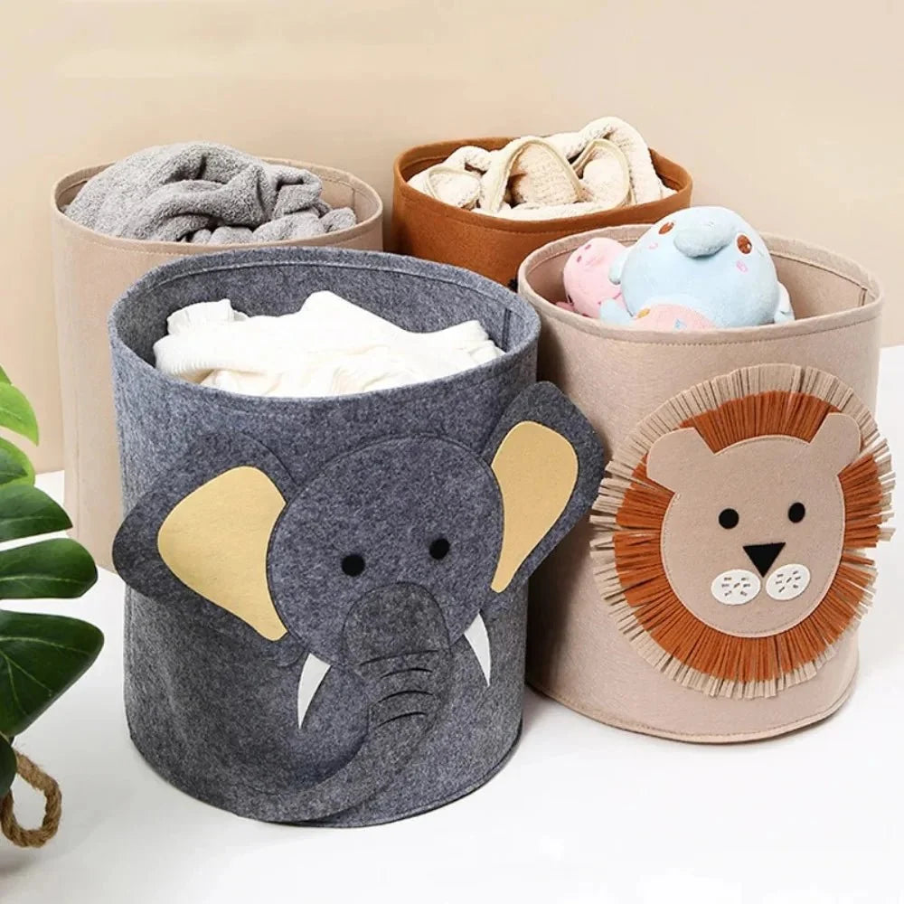 Felt Toy Storage Bag, Cuddly Toy Storage with Animal Design