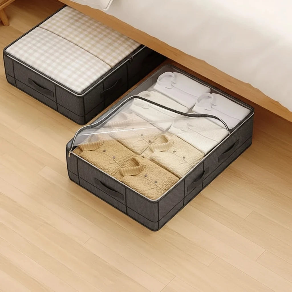 Foldable Storage Boxes, Toy Storage Box in Transparent Fabric for Home and Office