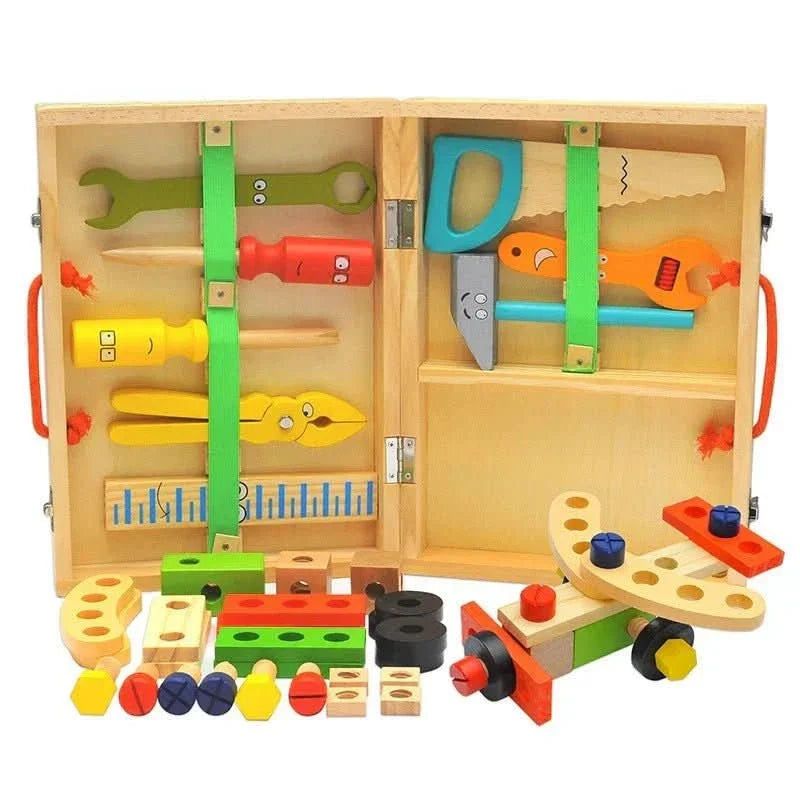 Kids Wooden Tool Kit, Montessori Toys with Toy Tools, Wooden Toys for Role Play, Builder Toys for Creative Play_08