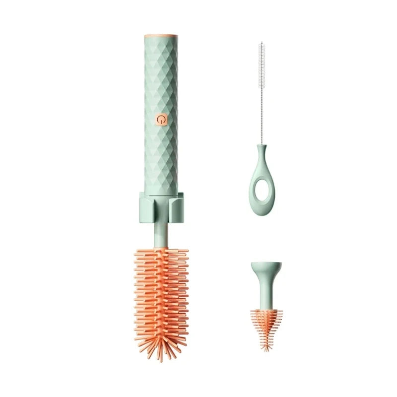 Electric Bottle Brushes, Rotating Bottle Cleaning Brush with Silicone Bristles, Electric Cleaning Brush for Baby Bottles_07