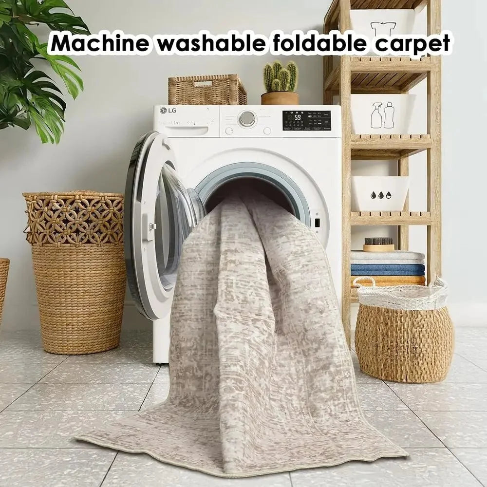 Washable Rug with Non Slip Backing, Soft Chenille Bedroom Rug – image 6