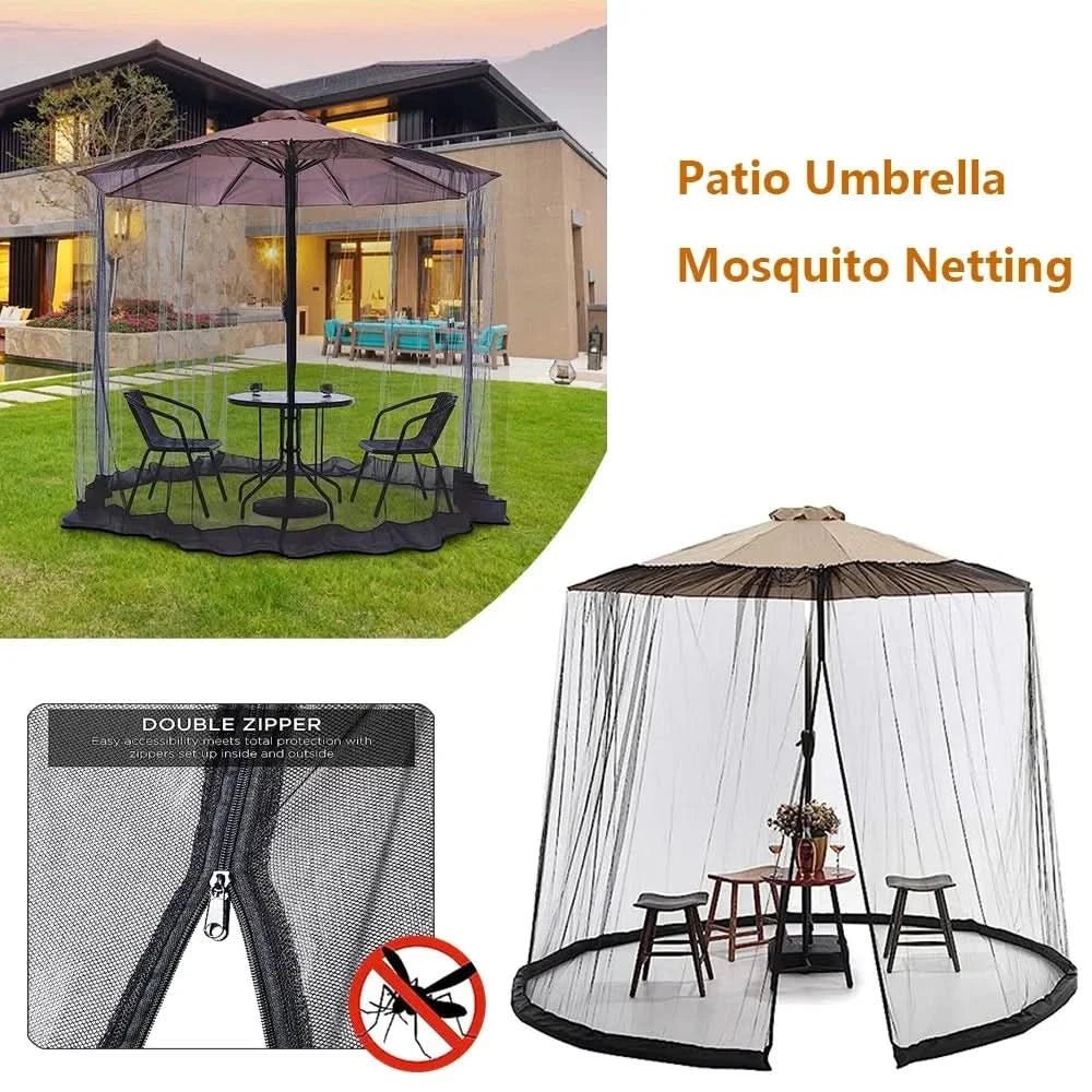 Mosquito Net for Parasols up to 4 m Diameter, Parasol Mosquito Net with Zip – image 4
