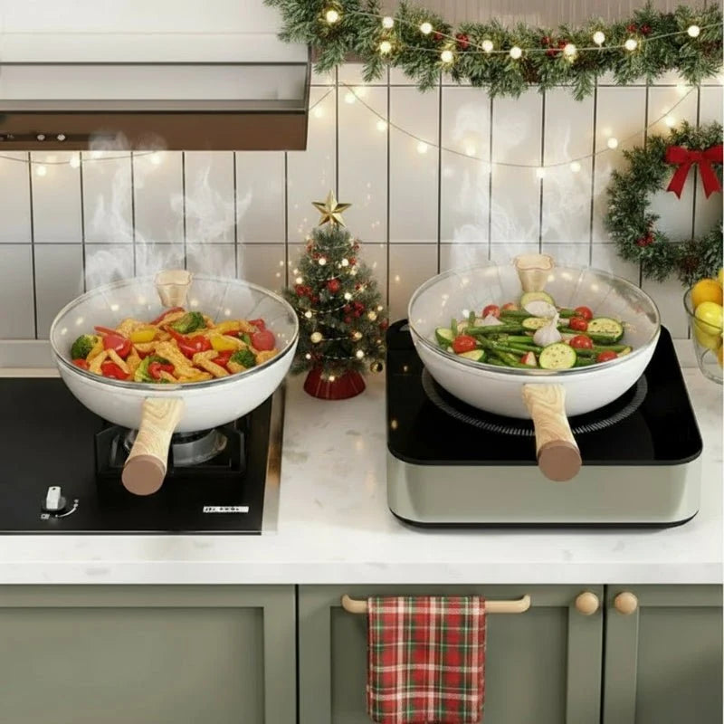 Ceramic Frying Pan 30 cm, Deep Non Stick Pan for Induction Hob, Ceramic Pan for Gas and Electric Hobs