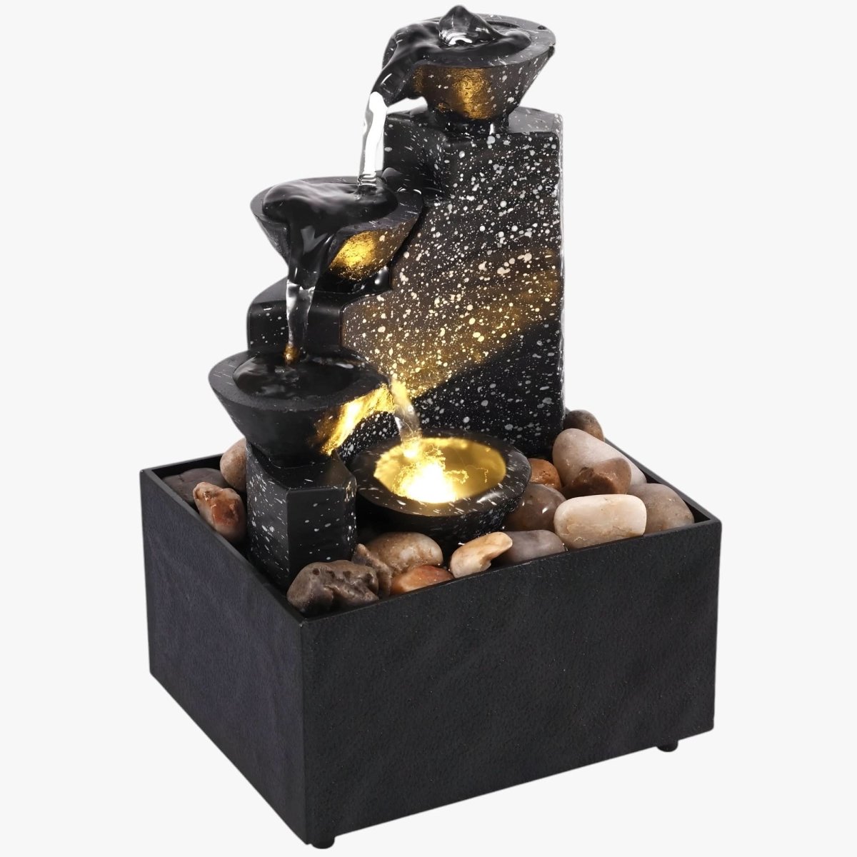 Indoor Water Fountain, Tabletop Waterfall Fountain with LED Ambient Lighting, Indoor Water Feature for Home Decor_07
