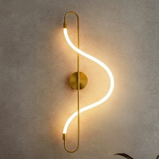 LED Wall Light Gold, Modern Wall Light for Living Room, Aluminium Wall Lighting for Bedroom and Hallway, 110 cm_08