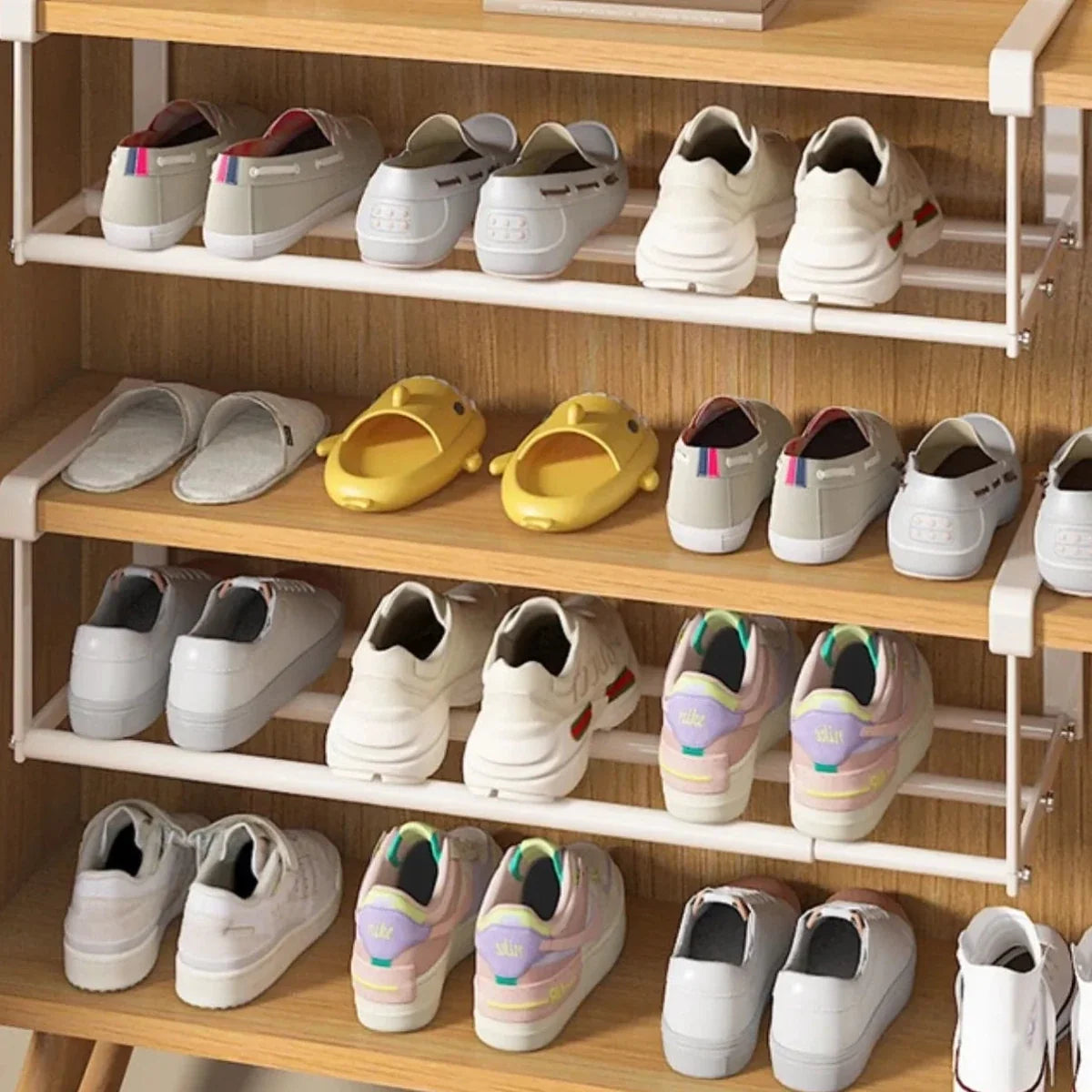Extendable Shoe Shelf for Shoe Storage, Adjustable Shoe Rack, Wardrobe Organiser and Cupboard Shelf, 40-65 cm_05