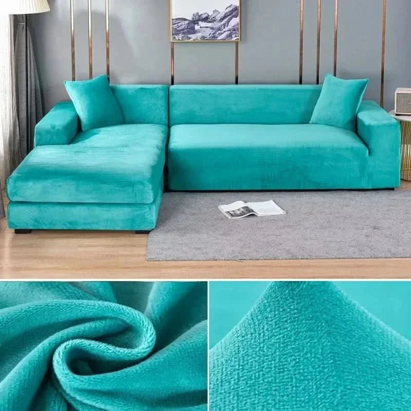 Sofa Covers 1 to 3 Seater, Stretch Velvet Sofa Slipcover with Non Slip Hold – image 14