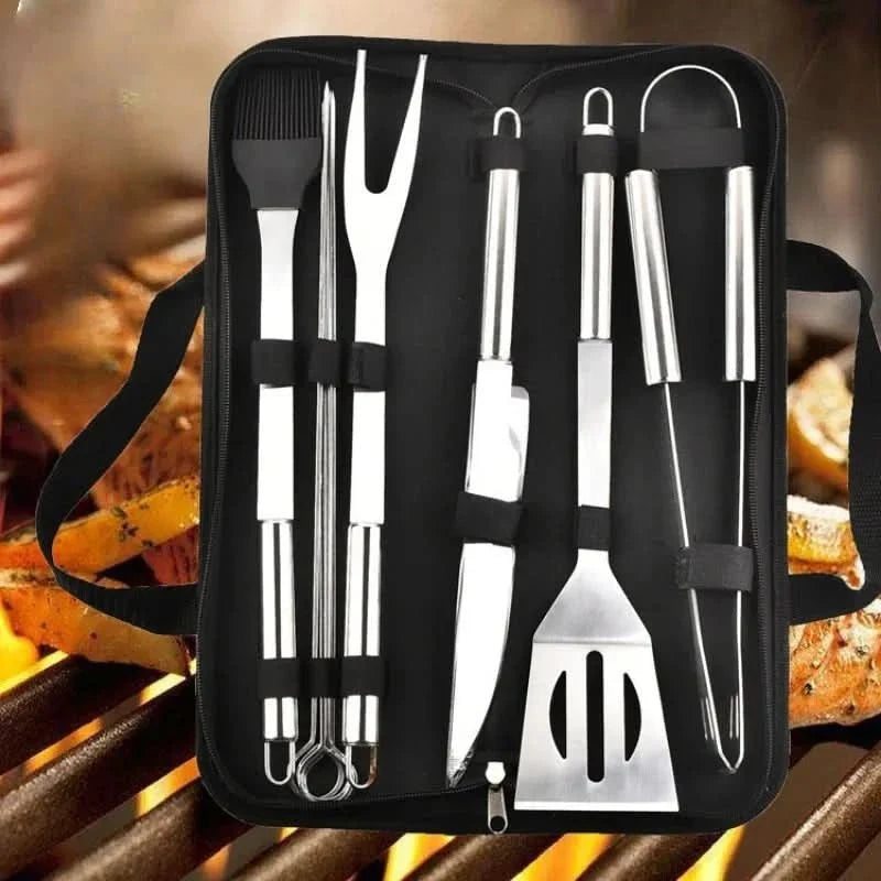 Stainless Steel BBQ Tools, Barbecue Tool Set with Carry Bag, BBQ Accessories, BBQ Utensils Set 3 to 20 Piece_00
