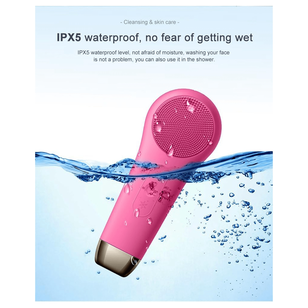 Facial Brush, Silicone Face Cleansing Brush with Heat and Cold – image 10
