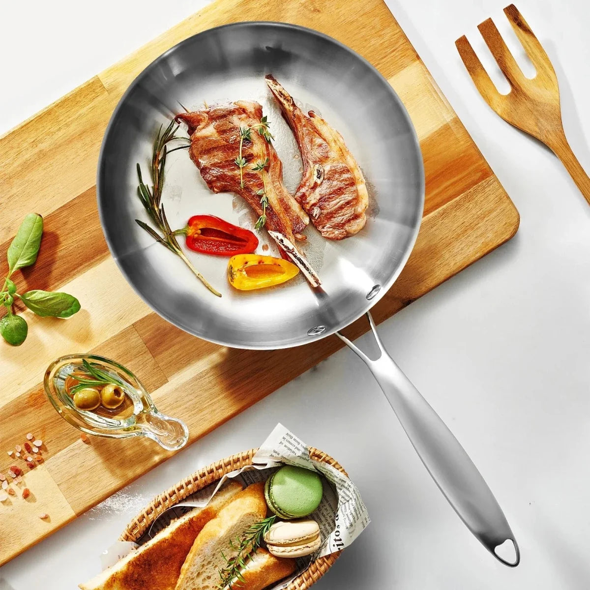 304 Stainless Steel Cookware, Uncoated Steak Pan – image 6