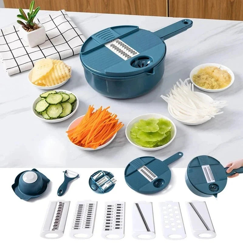 Vegetable Slicer 9 in 1, Kitchen Slicer for Vegetables and Potatoes, Potato Slicer with Stainless Steel Blades_04