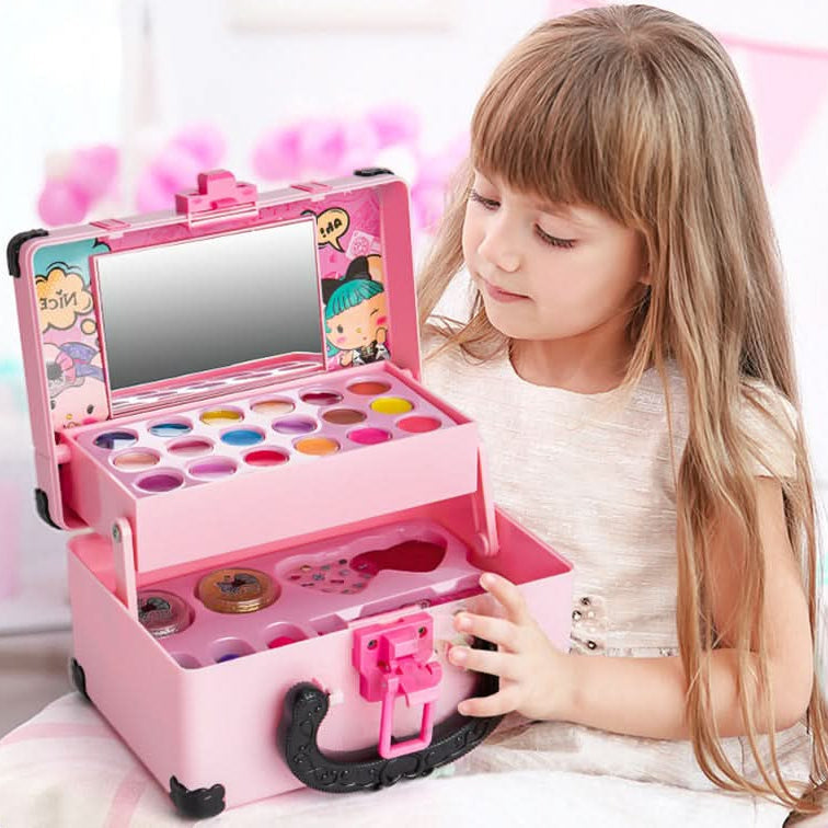 Childrens Makeup Kit, Washable Toy Makeup for Pretend Play, Childrens Make Up Set with Accessories, Role Play Toys