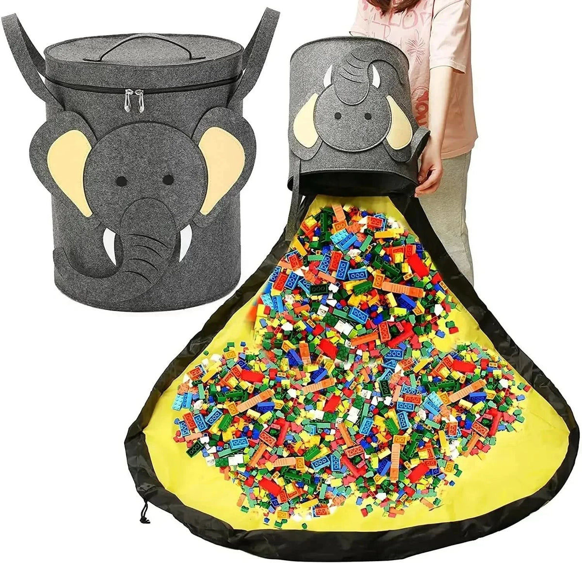 Felt Toy Storage Bag, Cuddly Toy Storage with Animal Design – image 5