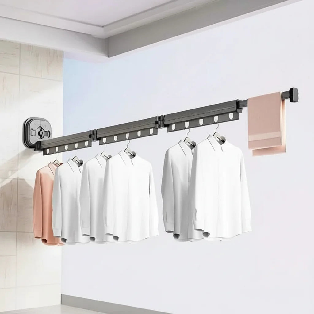 Wall Mounted Drying Rack, Clothes Horse Wall Mounted, Foldable Wall Mounted Clothes Airer for Laundry Room and Bathroom_05