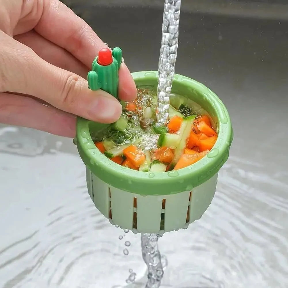 Kitchen Sink Strainer in Cactus Design, Sink Plug Strainer and Drain Catcher for Food Scraps