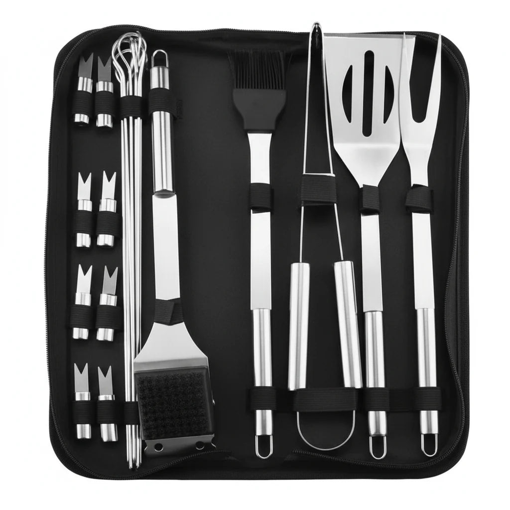 Stainless Steel BBQ Tools, Barbecue Tool Set with Carry Bag, BBQ Accessories, BBQ Utensils Set 3 to 20 Piece_08