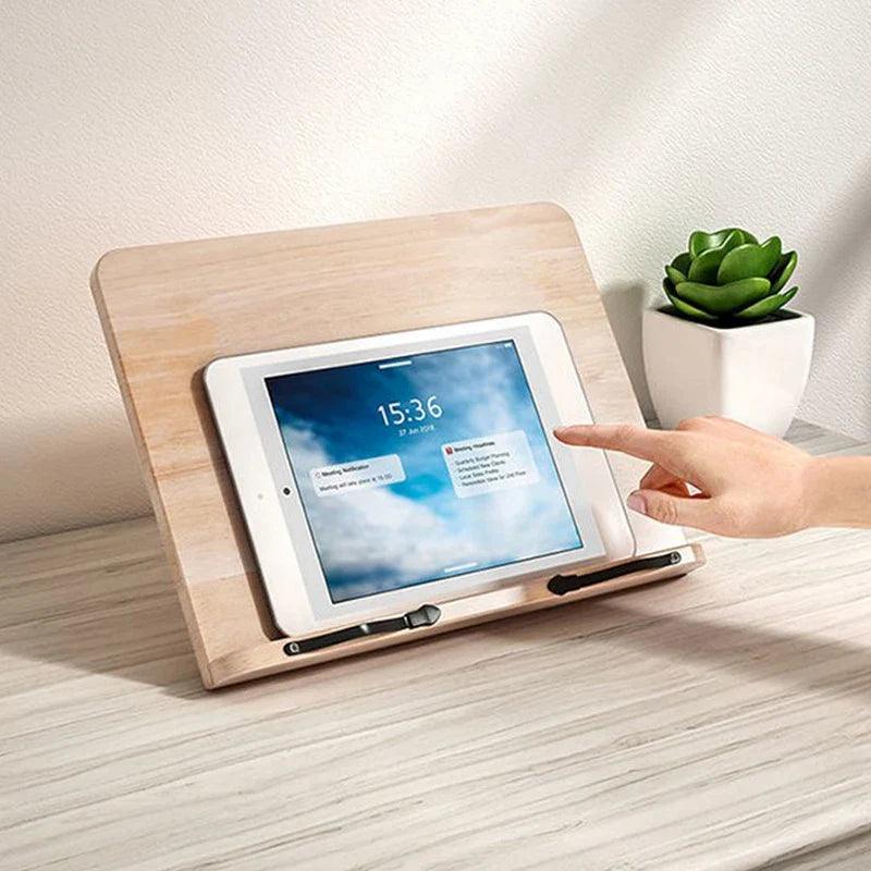 Book Stand for Reading, Wooden Recipe Book Stand