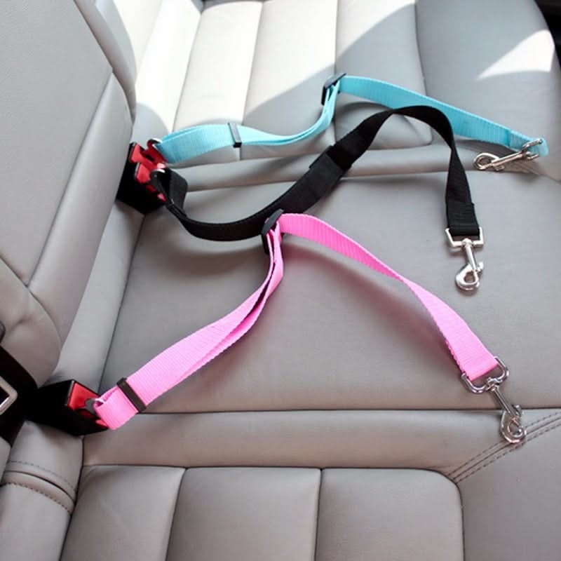 Dog Seat Belt for Car, Adjustable Dog Safety Belt with Harness Clip