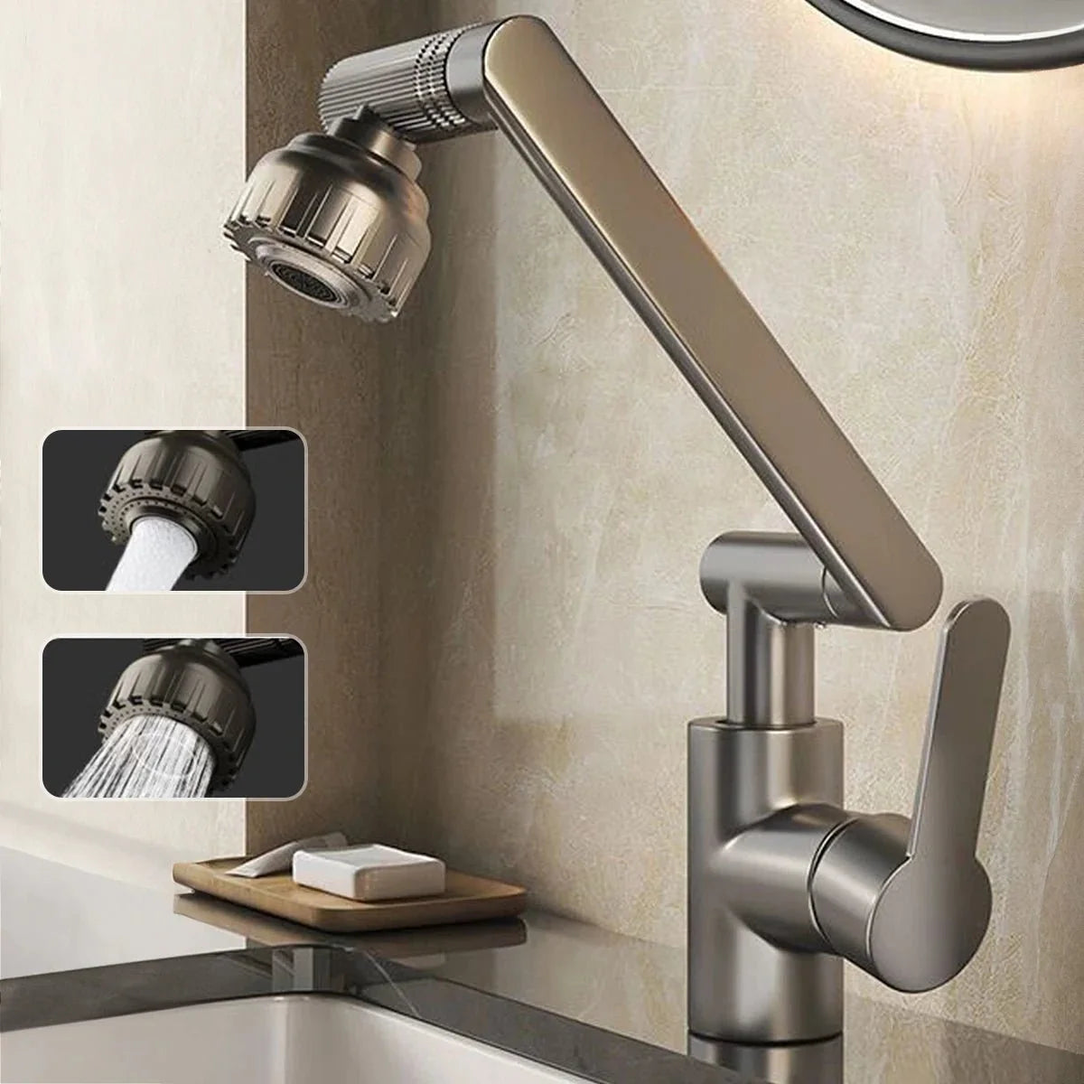 Kitchen Taps with 360 Rotating Robotic Arm, Basin Tap – image 7