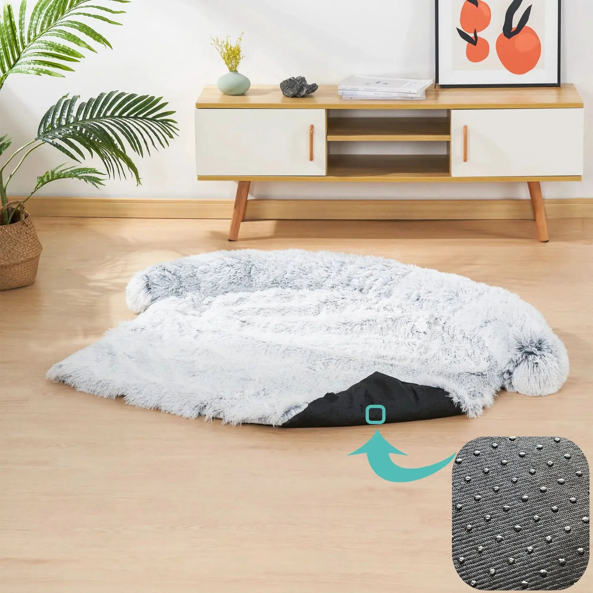 Fluffy Dog Beds Small to Extra Large, Cat Bed, Washable Dog Blanket with PP Cotton Filling, Large Dog Bed 110 x 90 cm_03