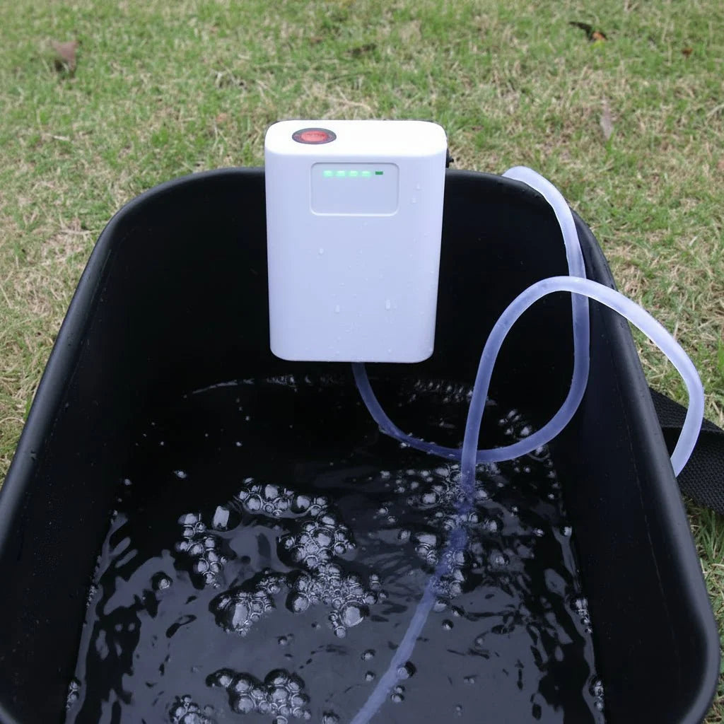 Portable USB Air Pump with Air Hose, Aquarium Air Pump for Fish Tank, Water Aerator for Live Bait and Fishing