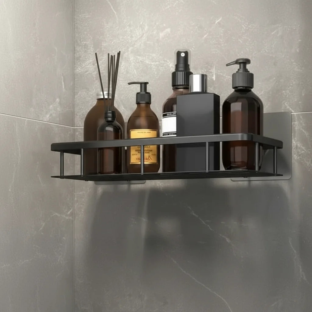 Bathroom Wall Shelf, No Drill Bathroom Shelves, Self Adhesive Stainless Steel Shelf for Shampoo and Soap_01