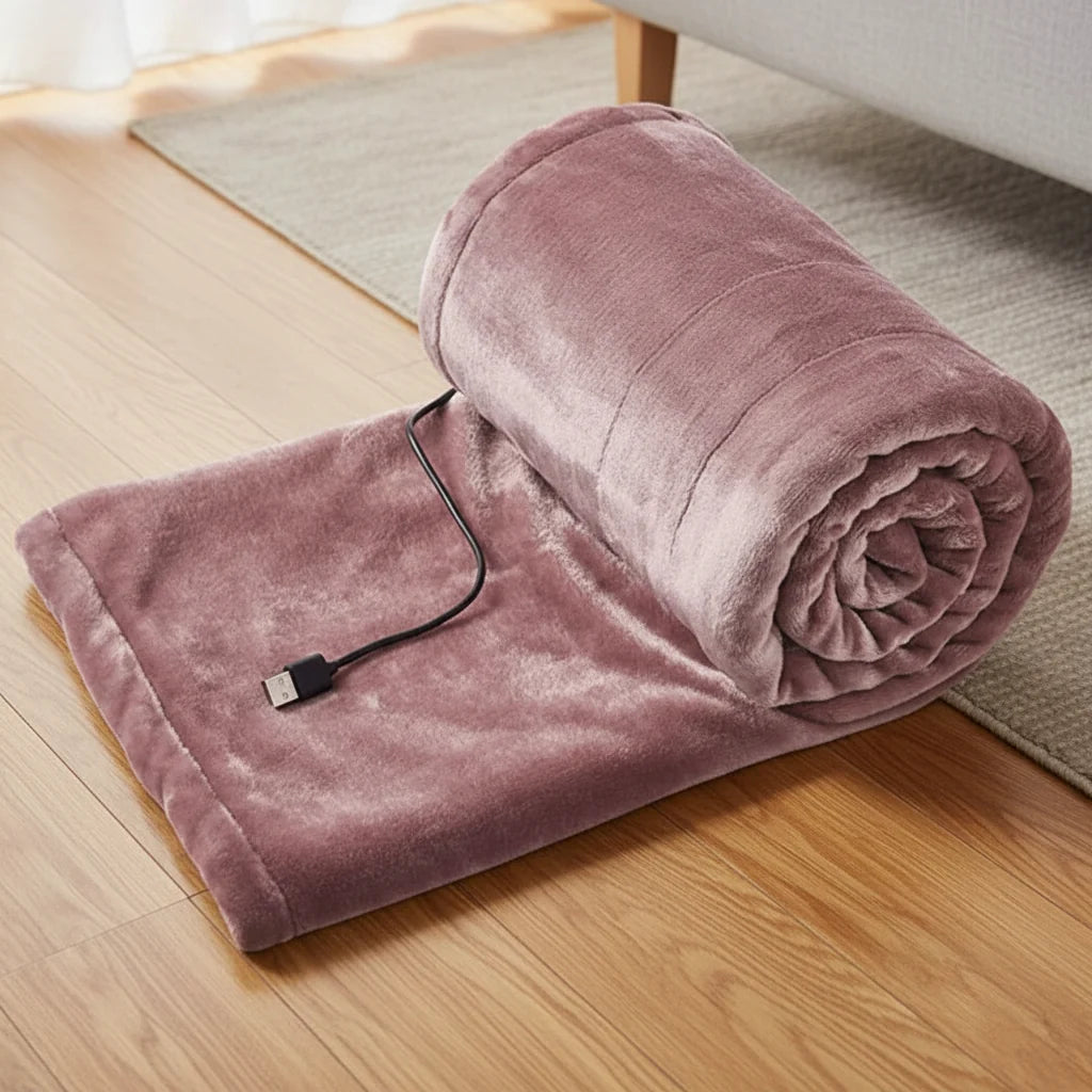 USB Heated Blanket, Electric Blanket with 3 Heat Settings, Heated Throw Blanket for Sofa in 100 x 80 cm or 140 x 80 cm