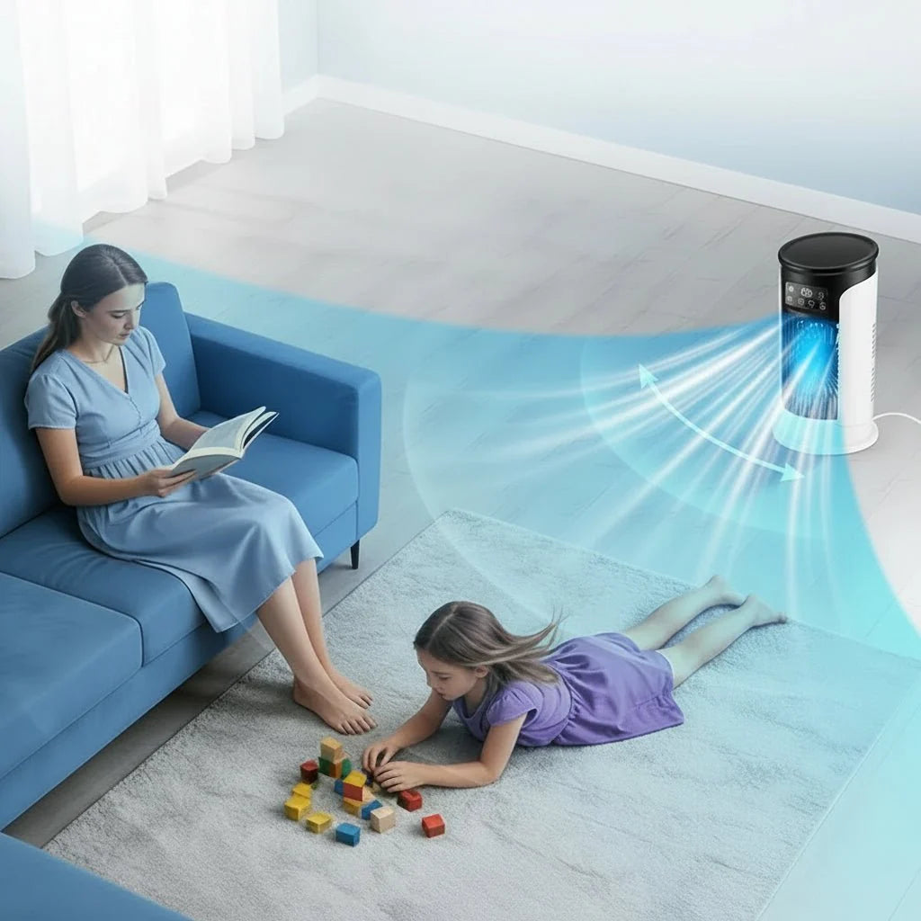 Portable Air Cooler 3 in 1 with Humidifier and LED Night Light, Evaporative Air Cooler Fan with Water Tank, Cooling Fan_05