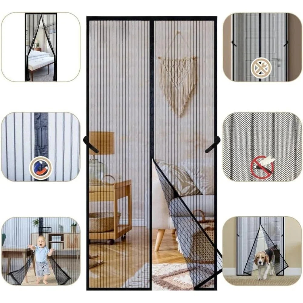 Magnetic Door Curtain with Hands Free Closing, Fly Screens for Doors – image 4
