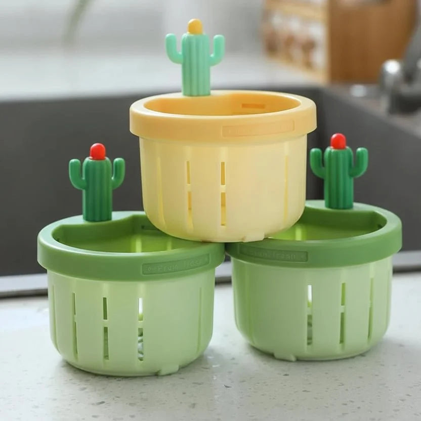 Kitchen Sink Strainer in Cactus Design, Sink Plug Strainer and Drain Catcher for Food Scraps, Cute Kitchen Accessories