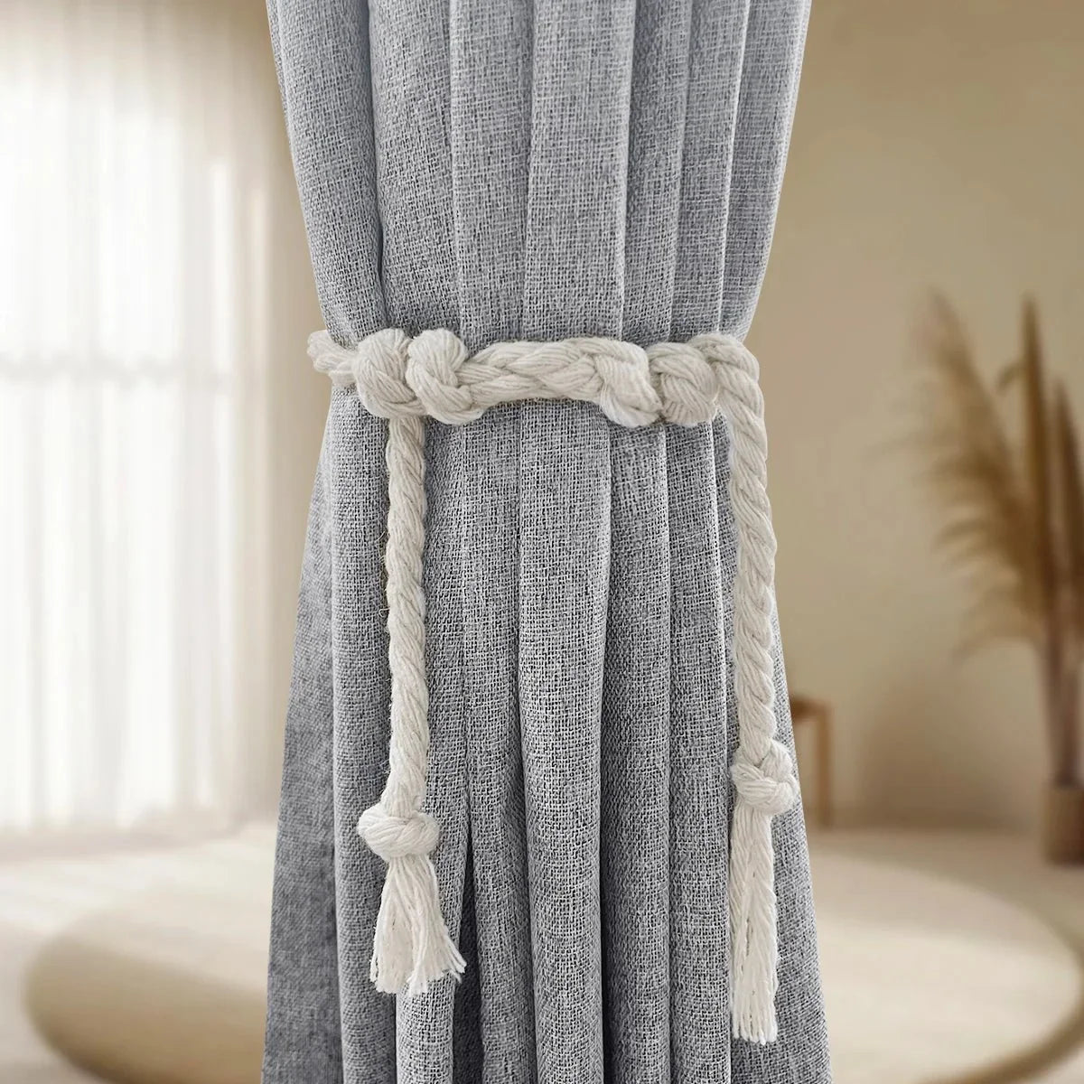 Blackout Curtains Set of 2 in Linen Look, Bedroom Curtains with Slot Top, Curtains for Living Room in Solid Colour_02