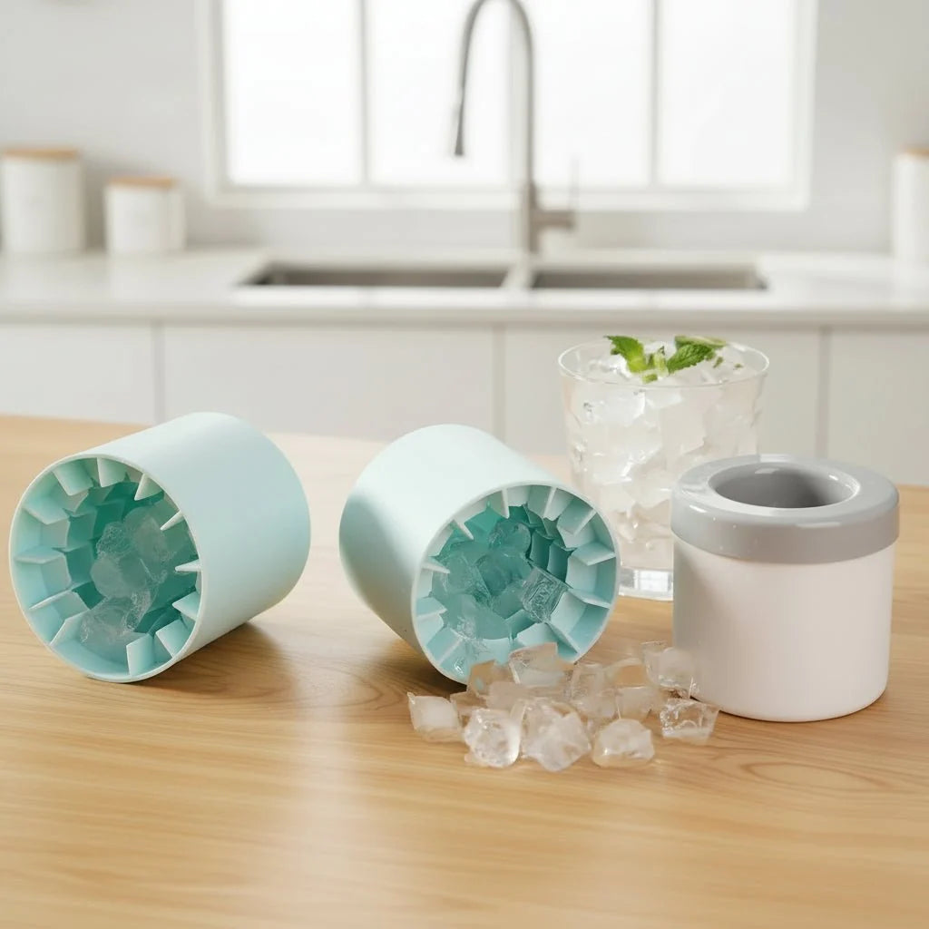 Silicone Ice Cube Trays, Round Ice Cube Tray with Cylindrical Moulds, Ice Tray for Freezer and Drinks