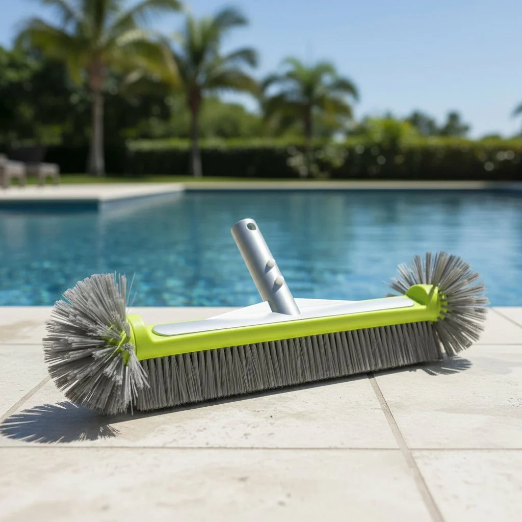 Pool Cleaning Brush in Aluminium for Walls and Corners, Swimming Pool Brushes with Durable Bristles, 44.5 x 16 cm