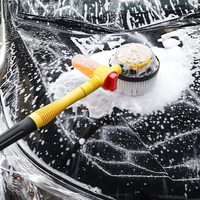 Car Wash Brush, Rotating Car Washing Brush with Automatic Foaming, Water Powered Vehicle Wash Brush for Cars and Boats