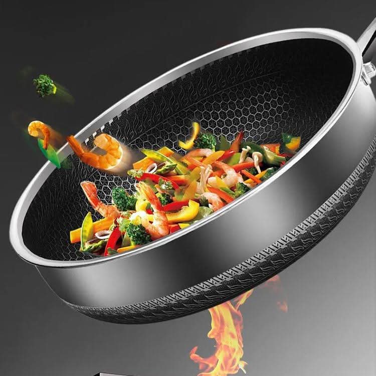Stainless Steel Pan, Honeycomb Frying Pans without Coating