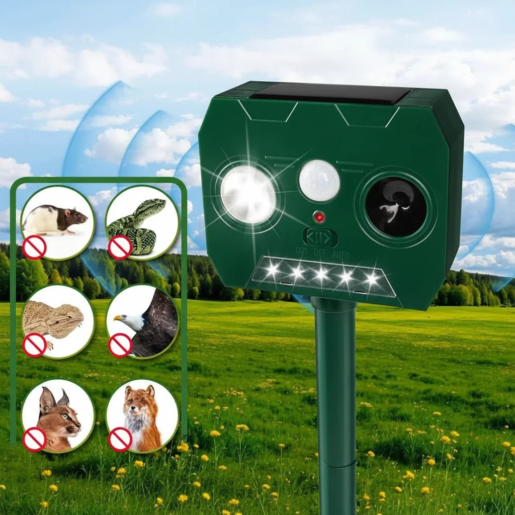 Cat Deterrent for Garden, Ultrasonic Cat and Dog Repeller with Blue LED Light, Cat Repellent for Indoor and Outdoor Use_02