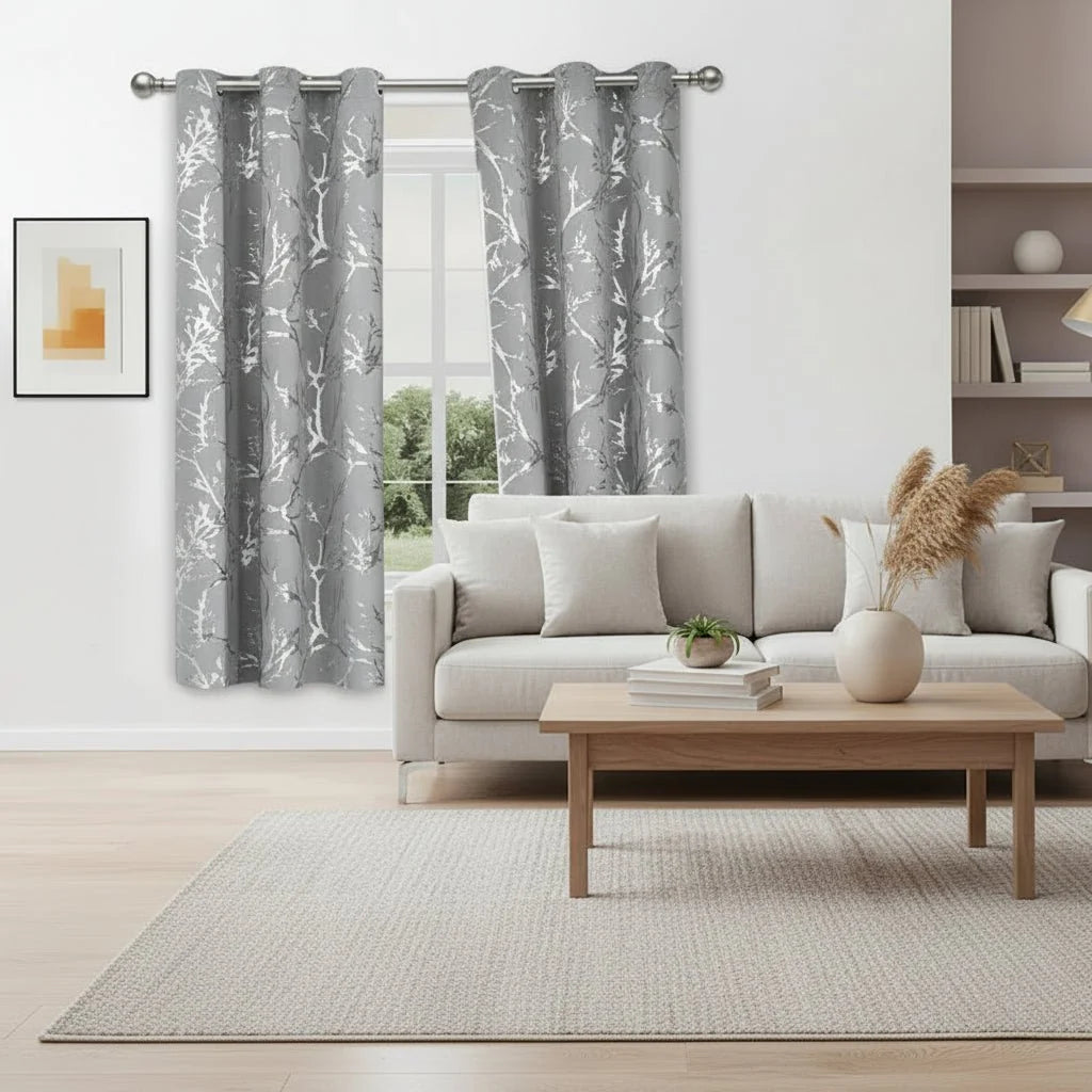 Blackout Curtains with Eyelets, Patterned Curtains in Marble and Wave Print for Living Room, Bedroom Curtains_02