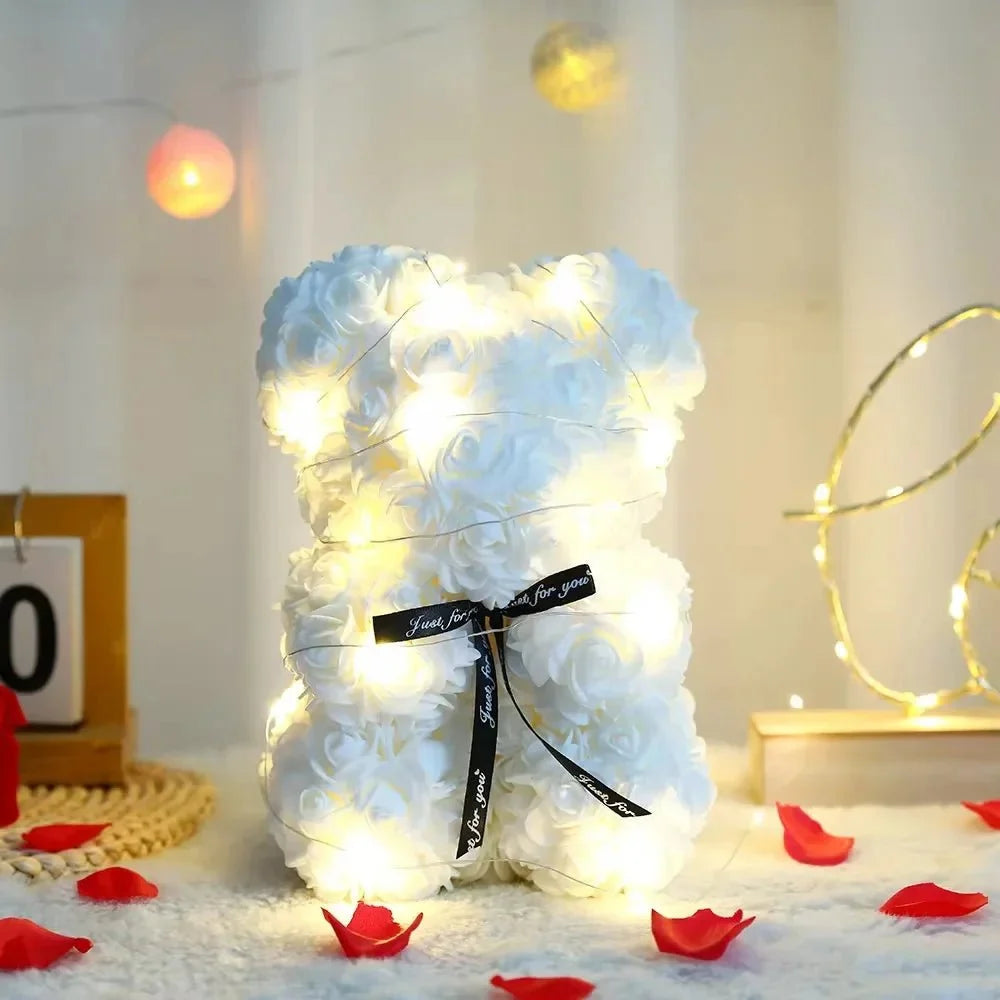 Rose Teddy Bear Gift Set with Lights, Artificial Eternal Rose Bear, Gifts for Her, Mothers Day Gift, Valentines – image 7