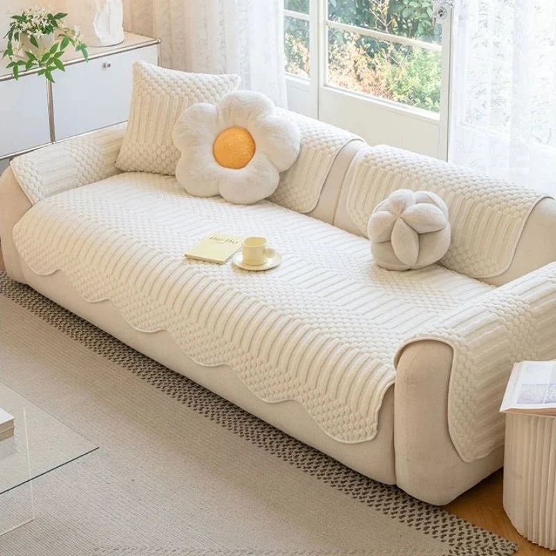 Sofa Covers, Thick Fleece Sofa Cover for Winter – image 9