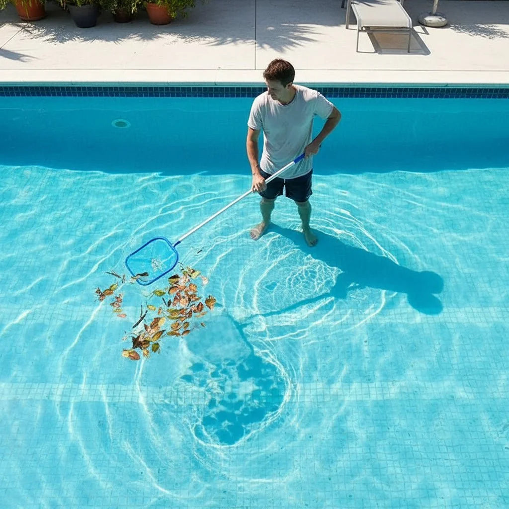 Swimming Pool Pole in Aluminium with Durable Cleaning Attachments