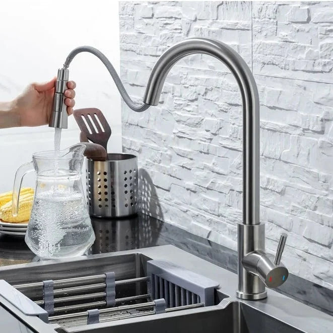 Kitchen Sink Tap, Pull Out Kitchen Tap with Spray Head, Stainless Steel Sensor Tap for Modern Kitchens_01