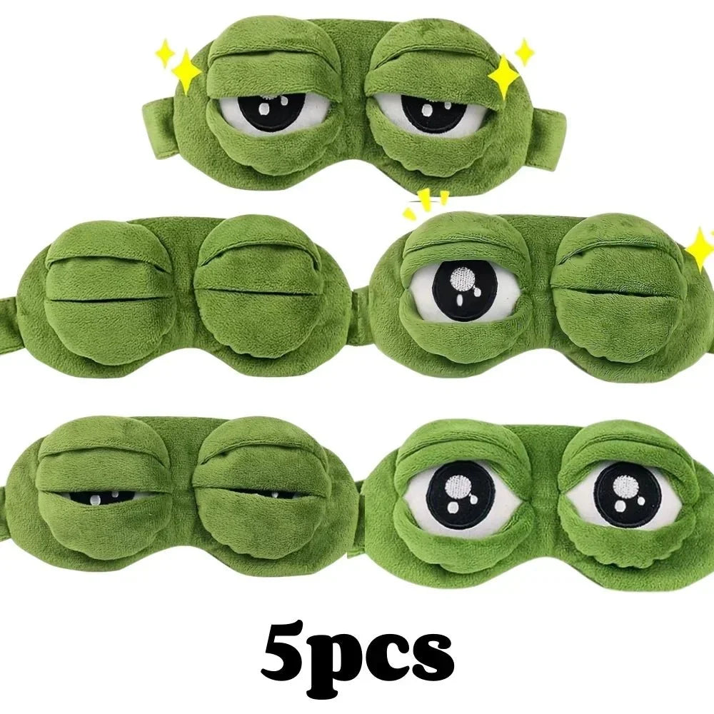 Eye Mask for Sleeping, Cute 3D Frog Sleep Mask, Plush Cotton Eye Mask for Travel and Office_09