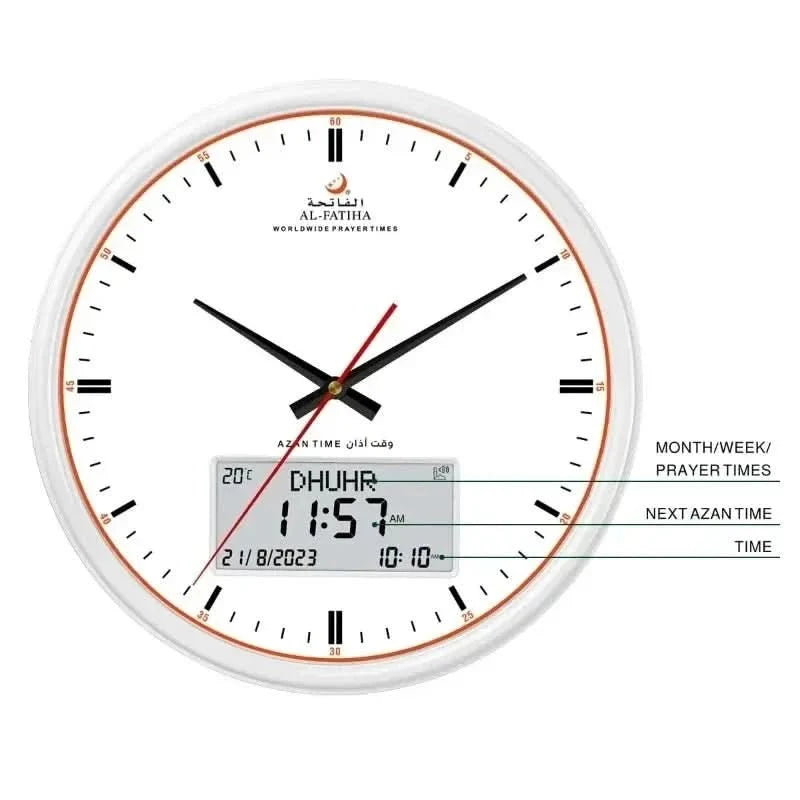 Digital Analogue Clock, Islamic Prayer Clock for Home and Office – image 6