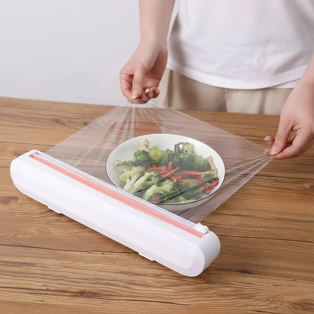 Cling Film Dispenser with Cutter, Aluminium Foil Dispenser, Clingfilm Cutter for Kitchen Drawer, Kitchen Accessories_01