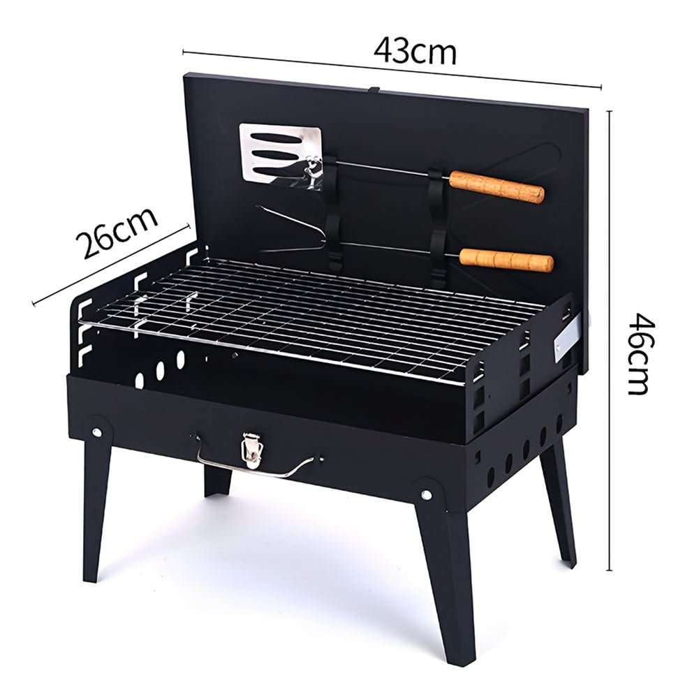 Portable BBQ for Camping and Garden, Folding Camping Barbecue in Powder Coated Steel, Small BBQ for Balcony_11