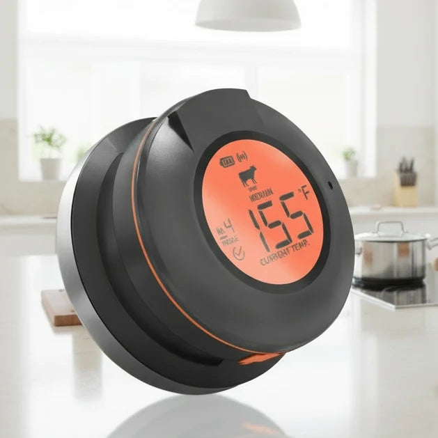 Wireless Meat Thermometer with Probe, Food Thermometer for BBQ Grill and Smoker, Cooking Thermometer, BBQ Accessories