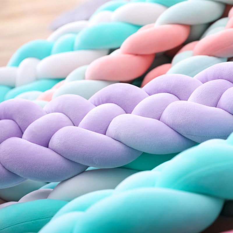 Braided Cot Bumper, Cotton Woven Crib Bumper in 1 to 4 m Lengths, Nursery Decor in Solid Colours_37