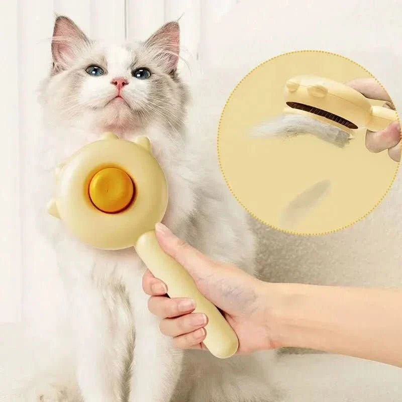 Cat Brush, Dog Brush with Massage Function and One Button Cleaning, Pet Grooming Brush for Dogs and Cats