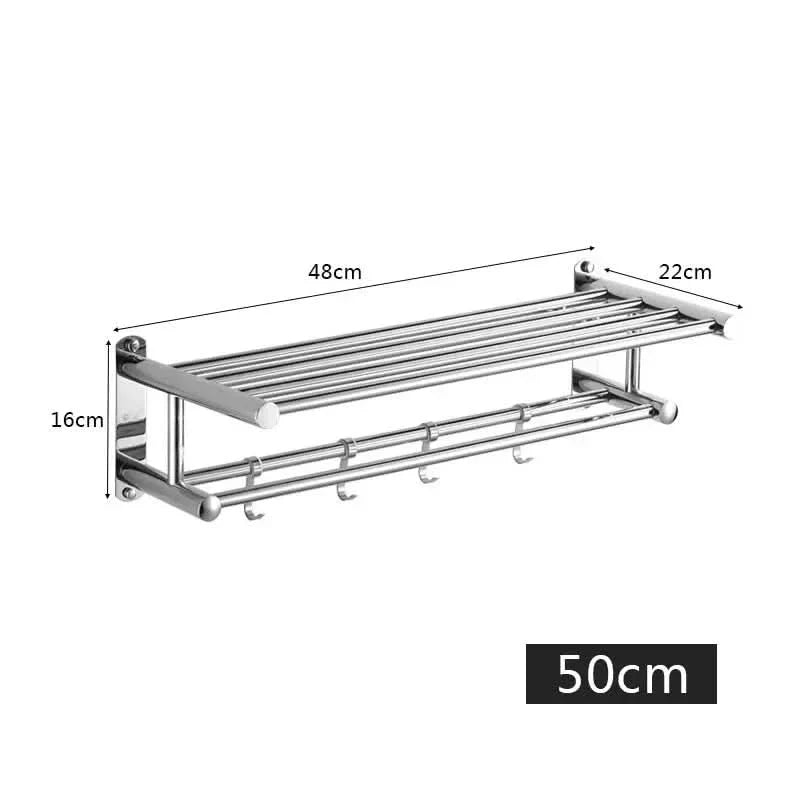 Towel Rails 40 or 50 cm, Bathroom Towel Rail in Brushed Stainless Steel, Wall Mounted Kitchen Towel Holder for Guest WC_05