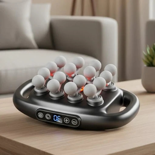 Deep Tissue Massager with Heat, Back Massager with 16 Rotating Nodes, Electric Neck Massager for Shoulders and Legs